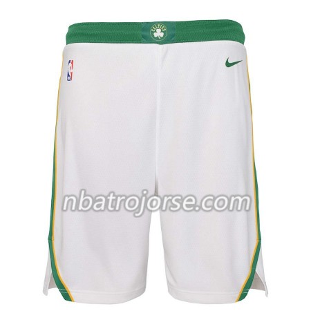 Boston Celtics Män Shorts Vit Grön 2018-19 Nike Swingman